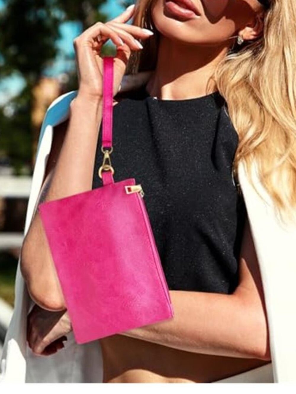 Dark Pink Clutch Wallet Wristlet Small Handbags